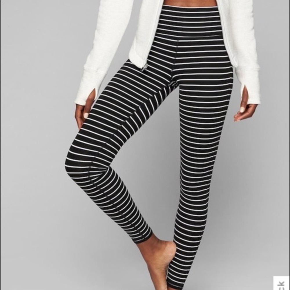NWT Athleta High Rise Stripe Chaturanga Tights